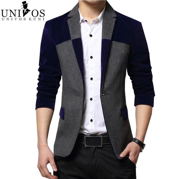 

blazers men 2016 spring&autumn fashion men's blazer suit dress patchwork suits for men blazers business jacket masculino z2360, White;black