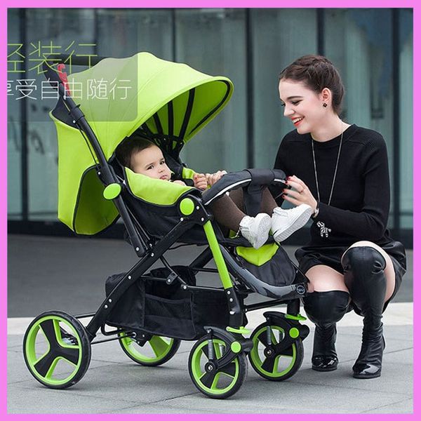 

high landscape steel light baby stroller four wheels lightweight travel portable umbrella car baby carriage pram buggy pushchair