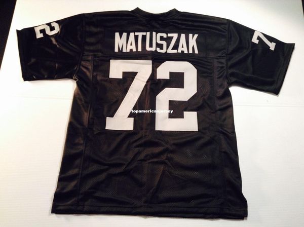 

retro custom sewn stitched #72 john matuzcak black mitchell & ness jersey s-5xl,6xl men's football jerseys rugby, Black;blue