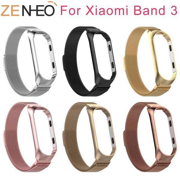 

bracelet for mi band 3 sport strap watch band milanese loop wrist strap for mi band 3 accessories miband 3 strap, Black;brown