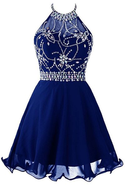 

2019 crystal halter mini prom dresses with sequin lace up plus size homecoming cocktail party special occasion gown vestido fiesta bh50, Blue;pink