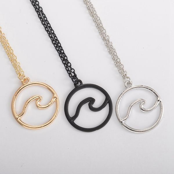 

1pcs silver wave surf necklace surf jewelry mermaid jewelry, surfer gift, ocean