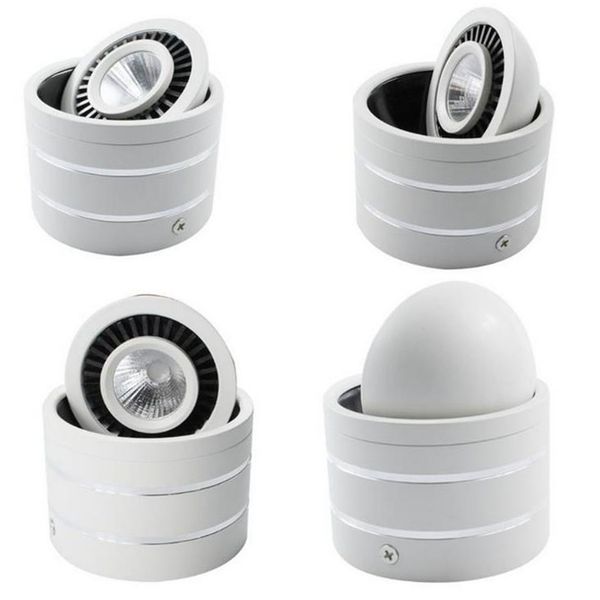 

wholesale 10w dimmable cob led ceiling light surface mounted kitchen bathroom lamp 360 degree rotating led down light ac85-265v