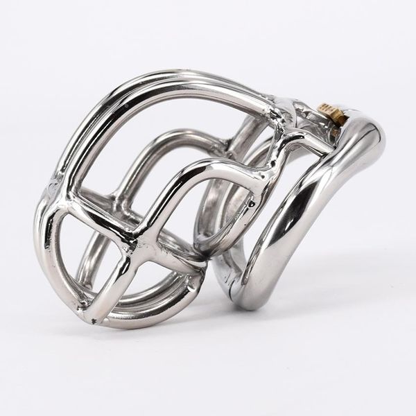 

2018 new male annular chastity cage device belt with open mouth snap ring small size stainless steel kit bondage sm toys cock locks
