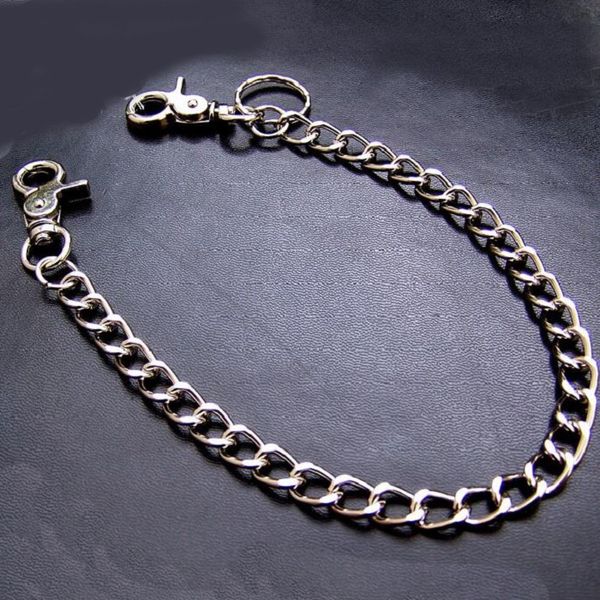 

fashion punk hip-hop trendy belt waist chain male pants chain men jeans silver metal clothing accessories jewelry, Black;brown