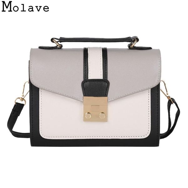 

molave female message bags 2018 fashion women hit color shoulder bag panelled messenger satchel tote crossbody bag 26.august.12