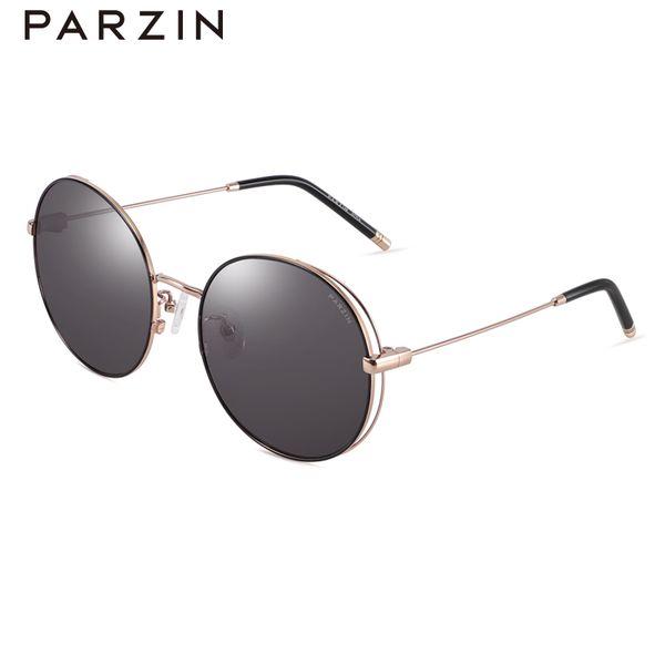 

parzin classic round metal sunglasses polarized driving sunglasses 100% anti-uv for women 2018 new arrival, White;black