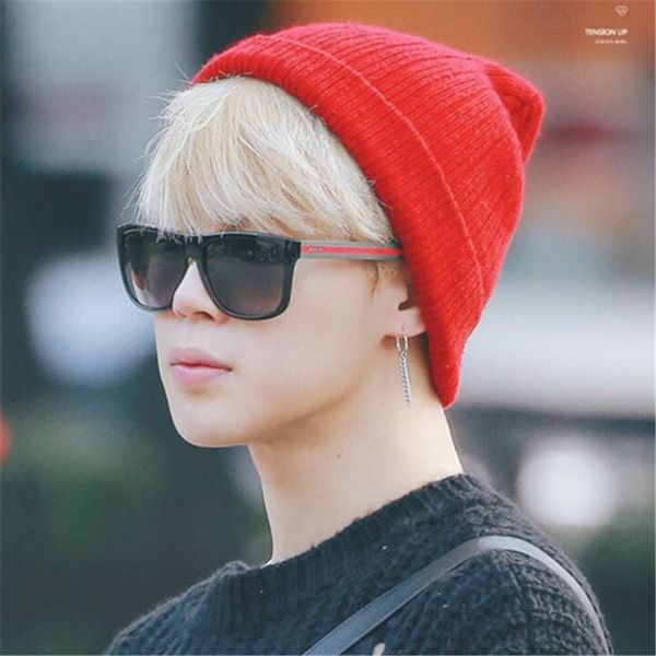 

bts jimin 2017 the wings tour full color fashion funny skull stretch cap cuff beanie hat