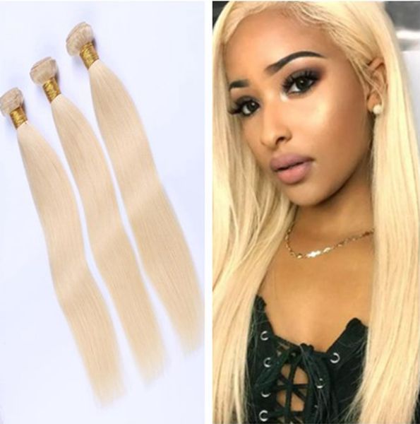 2019 8a Brazilian Hair Straight Blonde Hair Weaves Color 613