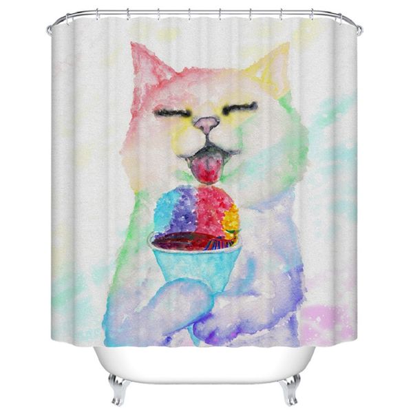 

shower curtain funny cat printed waterproof polyester bath curtain 180x180cm bathroom accessories curtains home decoration