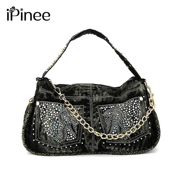 

ipinee women bag denim shoulder bag 2017 women's handbags women messenger bags designer crossbody