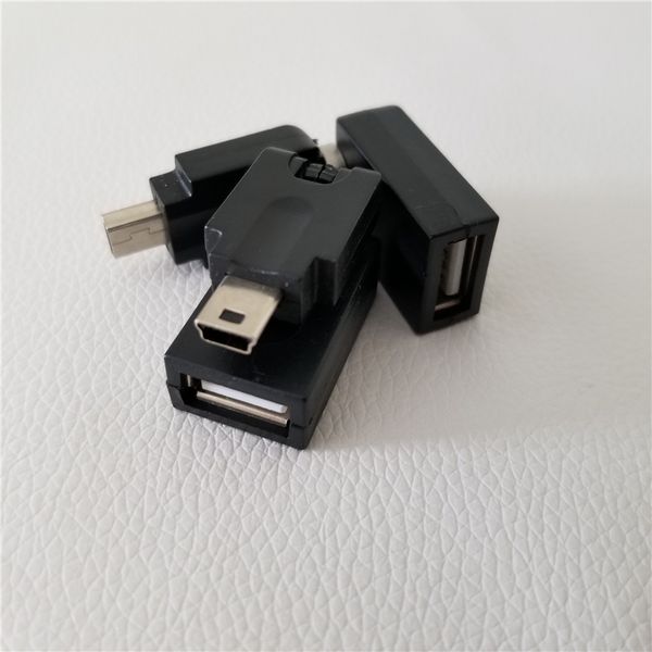 

360 degree usb mini b 5pin male to usb a female adapter rotation car converter connector for car music mobile phone mp3 mp4