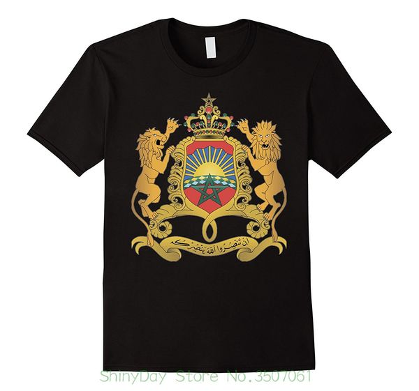 

mens t shirts 2018 fashion morocco coat of arms t shirt national moroccan emblem tee, White;black