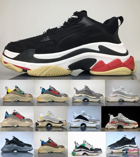 

triple s men and women running shoes mens shoes 17fw triples black white fashion boots sports sneakers triple s woman's sport