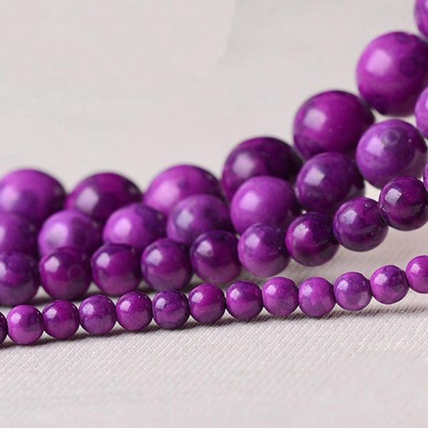 

8mm natural stone purple sugilite beads round loose beads 4mm 6mm 8mm 10mm 12mm diy necklace bracelet jewelry making, Black