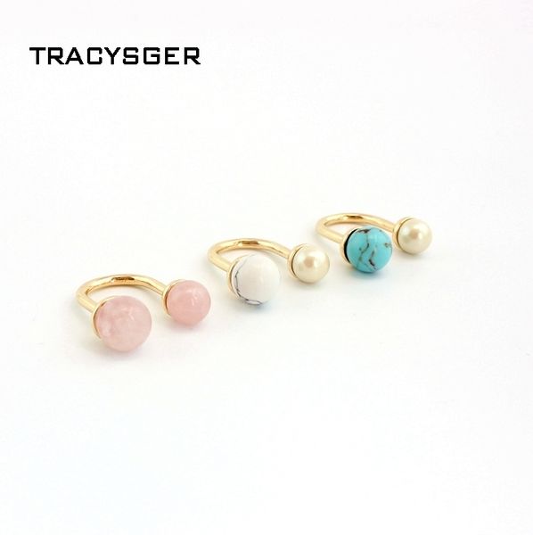 

jz20719 /sweet girl jewelry /green white pink stone ring, Slivery;golden