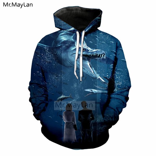 

movie fallen kingdom dinosaur 3d print jacket men/women streetwear hoodies sweatshirt boy autumn clothes, Black