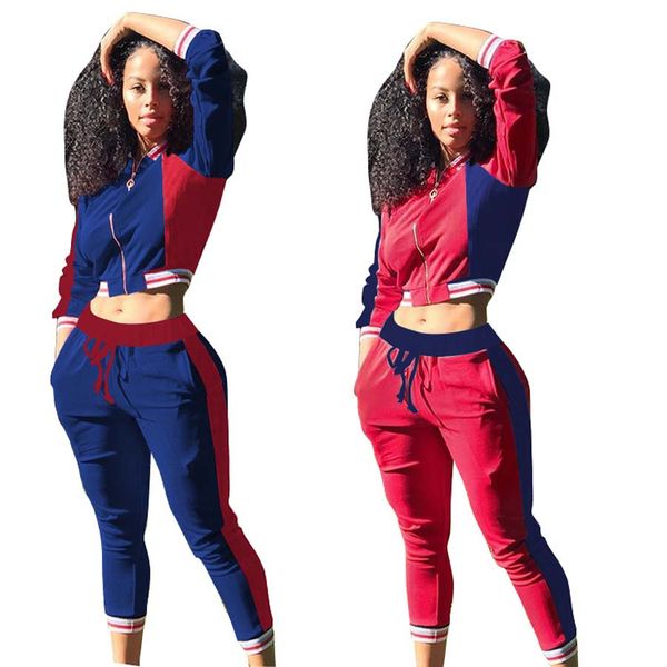 

Autumn Winter Women Jogger Sport sweat Suit Tracksuits Zipper Sweatshirts Casual Sportwear Long Sleeve jacket Pants Set S-2XL Clothes
