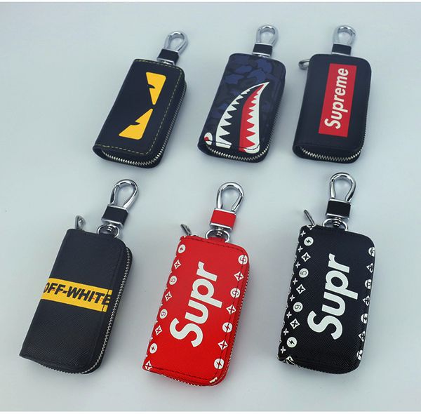 

Sup women and men leather key wallet zipper key pur e car holder buckle key ca e hou ekeeper holder
