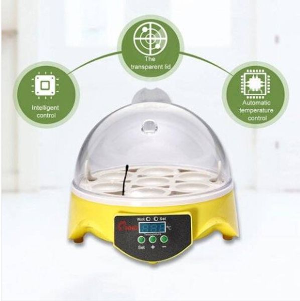 

unique automatic 7 eggs turning incubator chicken hatcher temperature control eu plug