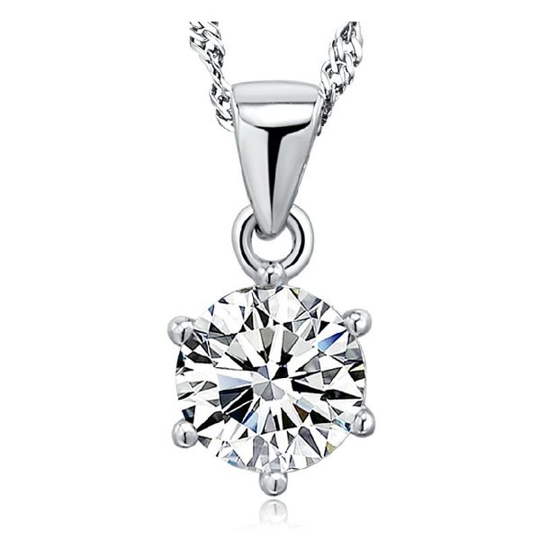 

woman silver necklace items crystal 6 claw diamond pendant statement necklaces woman necklace charms