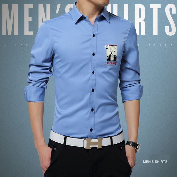 

dress shirt men's casual cotton fashion full-sleeved plaid slim thin strips suitable for all men's silk shirt, White;black
