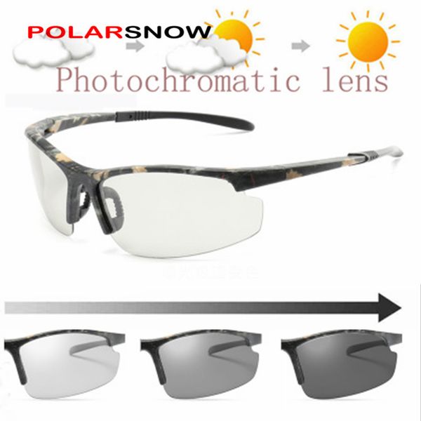 

polorsnow mens hd polarized pchromic sunglasses transition lens sunglasses driving uv400 anti-glare ps-chqb1041, White;black