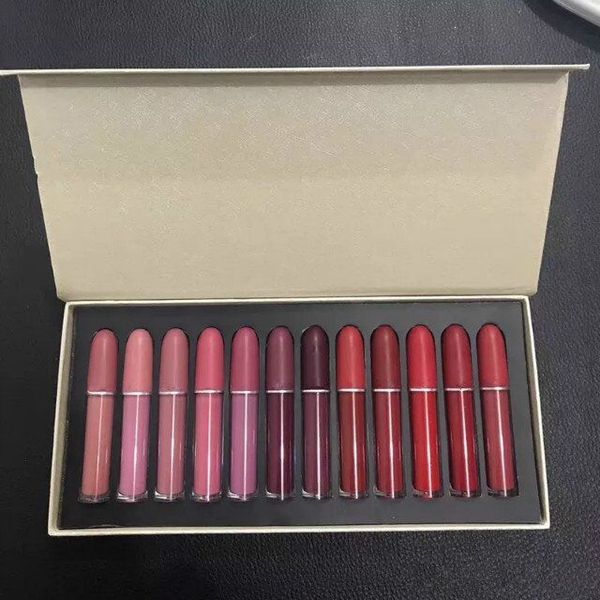 

factory driect 12pcs /set m lip gloss gold lip liquid matte lip cream lipstick 12 colors charming long-lasting dhl ing