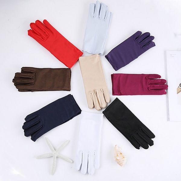 

mens solid white performance gloves short waitor gloves white black red gray beige men manner ceremonial for male, Blue;gray