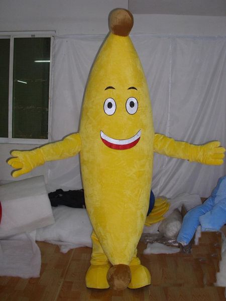 

2018 yellow colour banana mascot costume for to wear for sale, Red;yellow