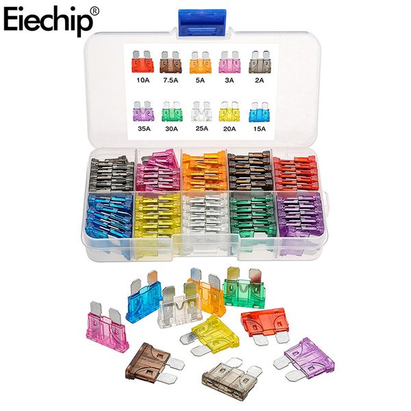 

auto automotive car boat truck blade fuse box 19*5*18.5mm assortment 2a 3a 5a 7.5a 10a 15a 20a 25a 30a 35a car-styling fuse kit