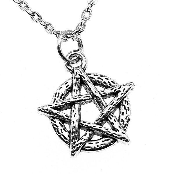 

wysiwyg 5 pieces metal chain necklaces pendants pendant necklace women pentagram star 19x18mm n2-b13660, Silver