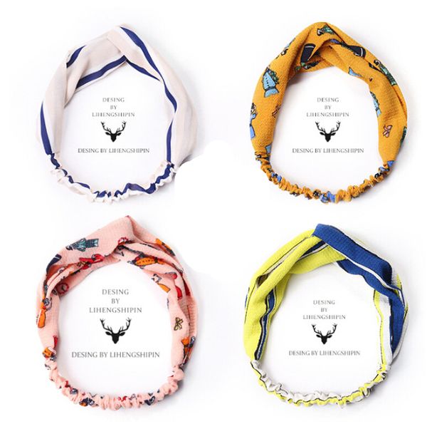 

cross hair band new manufacturers wholesale chiffon yoga sports face hair band hand-made cloth headdress