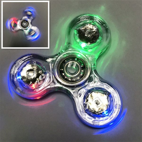 

Светящийся светодиодный свет Непоседа Spinner рук Top Спиннерс Glow в Dark Light EDC Figet Spiner Finge