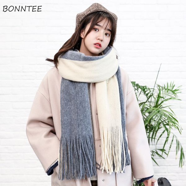 

scarves women trendy warm double side tassel scarf korean new simple soft student daily sweet scarfs womens elegant winter shawl