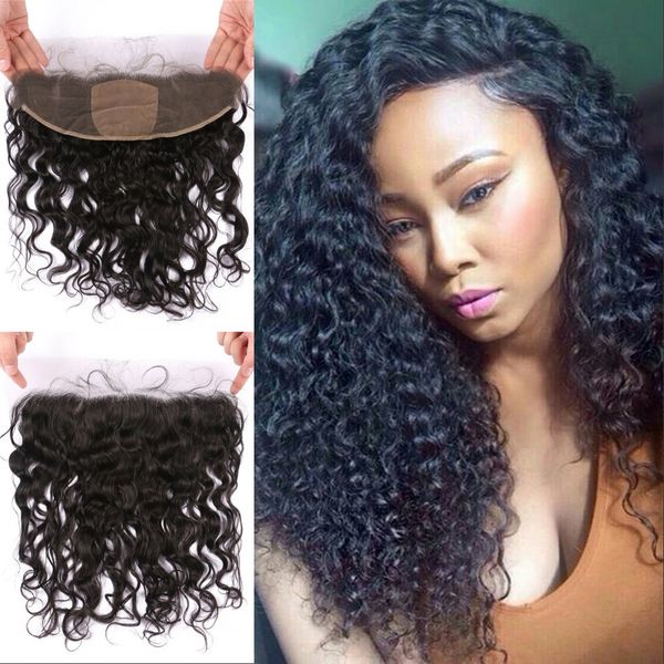 

Water wave 13x4 ilk ba e lace frontal ear to ear pre plucked malay ian human hair lace frontal clo ure fd hine