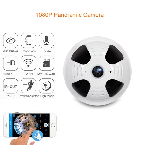 

360 degree panoramic camera hd wirele wifi ip camera 1080p 1 44mm len fi heye 2mp home video ecurity cctv cam
