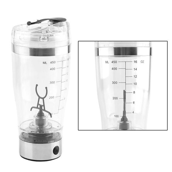 Garrafa automática do shaker da proteína 450ml BPA livre portátil da proteína do vórtice do vórtice do vórtice do copo dos esportes da proteína