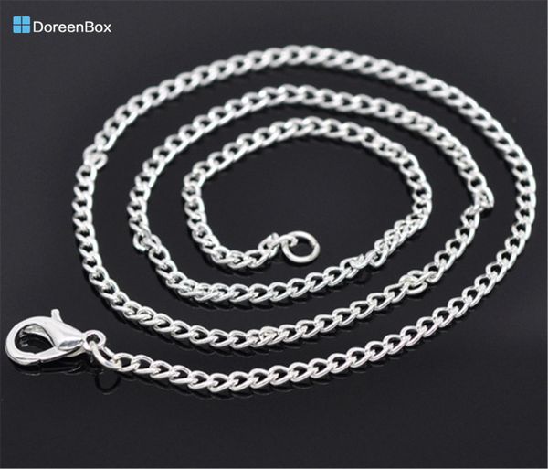 

whole saledoreen box 12 silver color link chain necklaces 2x3mm 16" (b14101