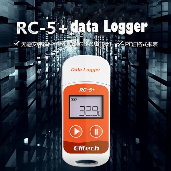 Elitech USB Registratore di dati di temperatura Sensore di temperatura Registratore di temperatura Registratore Termometro rc-5+ registratore di dati digitale