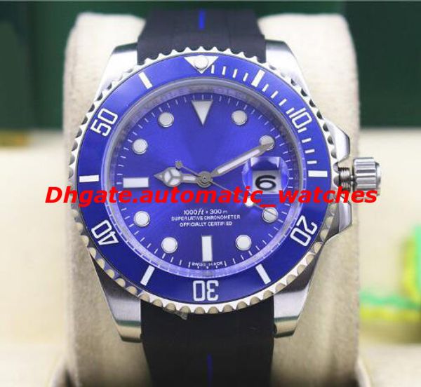 

3 style luxury wristwatch rubber bracelet 116613 116619 silver/gold ceramic bezel/dial 40mm automatic mechanical men watches new arrival, Slivery;brown