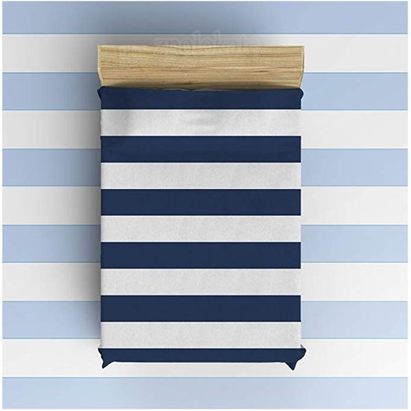 

flannel fleece blanket lightweight cozy bed sofa blankets super soft fabric dark blue and white stripe pattern