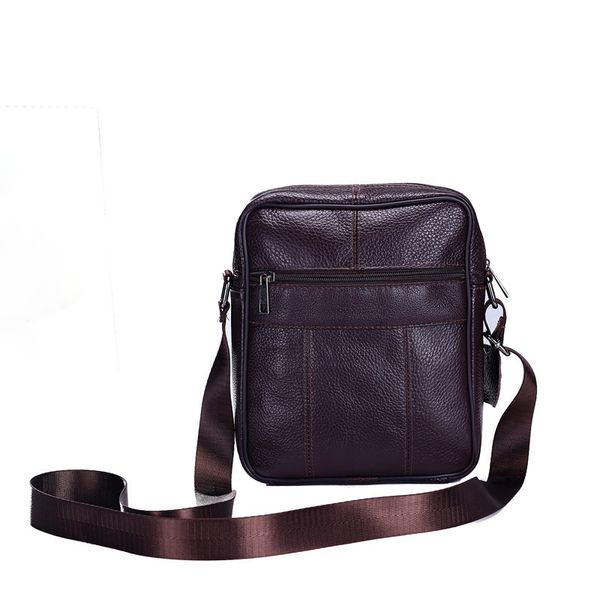 

2018 men's leather satchel new multi-function leather business bag