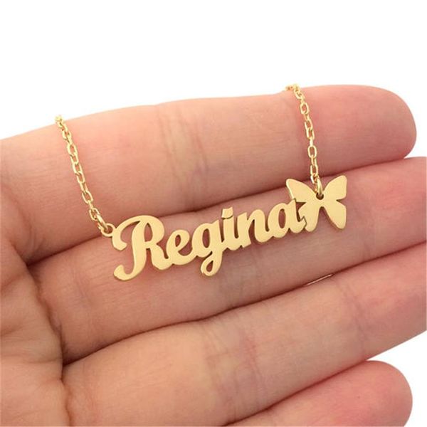 Collana con nome personalizzato Collana girocollo in oro rosa argento personalizzato Donna Uomo Regalo da damigella d'onore Ketting Gioielli natalizi BFF