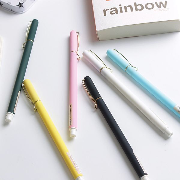 

3pcs/lot pin cap gel pens for school 0.5mm balck ink students kawaii cute pens for writing office school supply stationery gifts