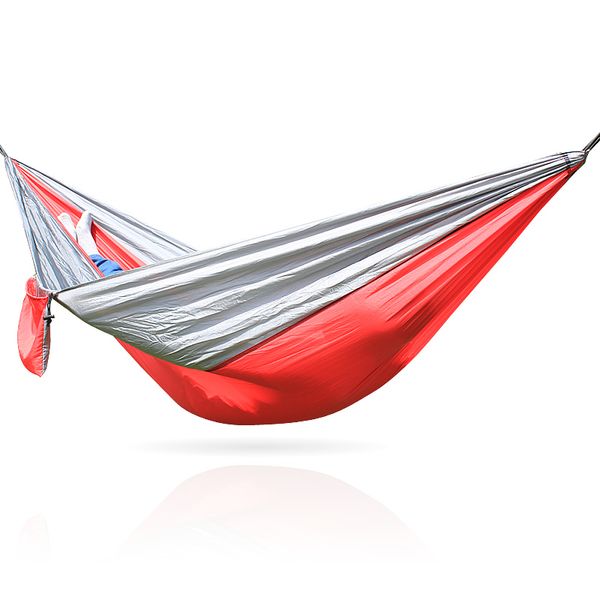 

1 people portable parachute hammock outdoor survival camping hammocks garden leisure travel double hanging swing 260cmx140cm