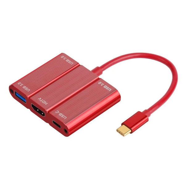 

usb c hub 5 in 1 with hdmi 4k adapter,3 usb 3.0+hdmi+pd charger adapter for macbook pro 2016 2017, chromebook