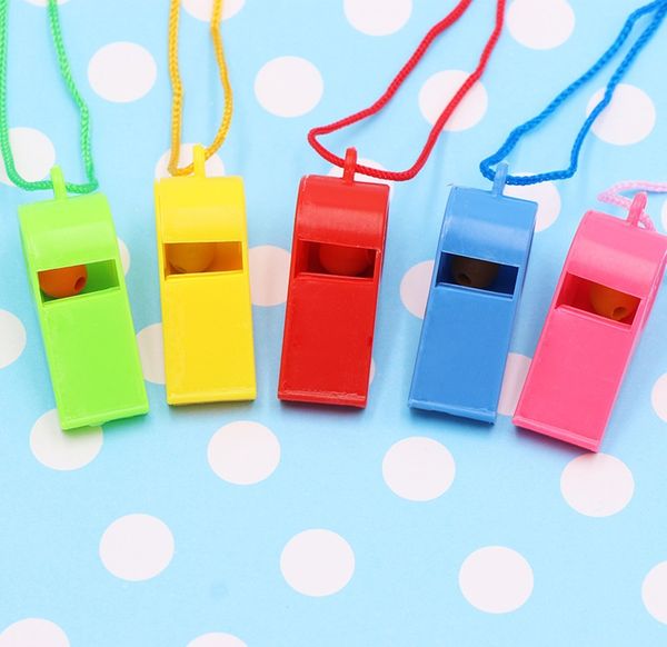 

colorful plastic whistle with lanyards world cup coaches referee whistles football sports lifeguards survival training dhl g765r