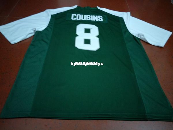 

men michigan state green and white #8 kirk cousins college jersey size s-4xl or custom any name or number jersey, Black;red