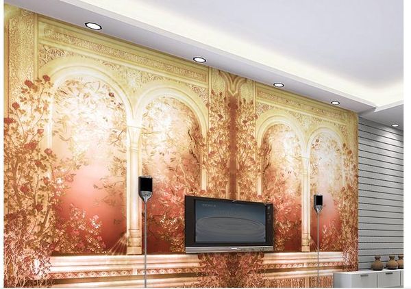 

european pastoral flower roman column 3d background wall wall mural p wallpaper